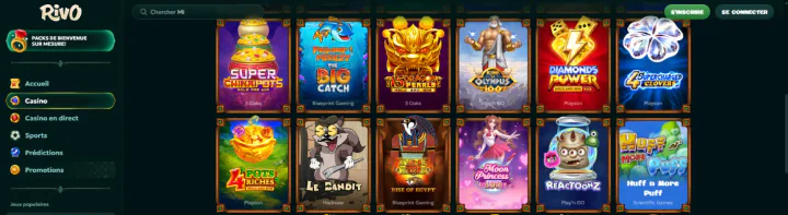 rivo casino jeux